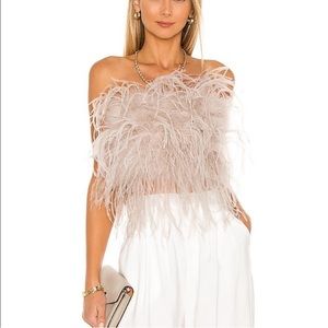 Lamaque Zaina Top - Ostrich Feather Never Worn!